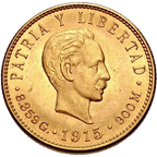 5 Pesos Oro 1915