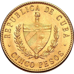 5 Pesos Oro 1915