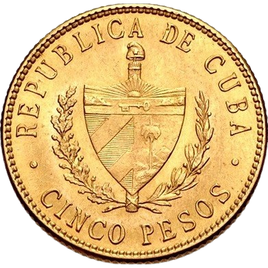 5 Pesos Oro 1915