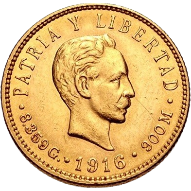 5 Pesos Oro 1916