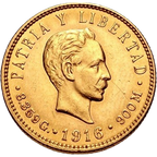 5 Pesos Oro 1916