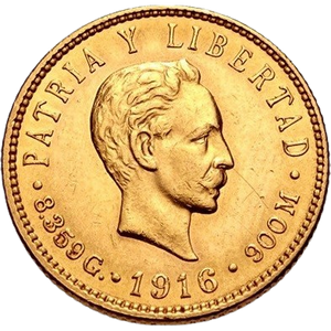 5 Pesos Oro 1916
