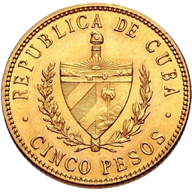 5 Pesos Oro 1916