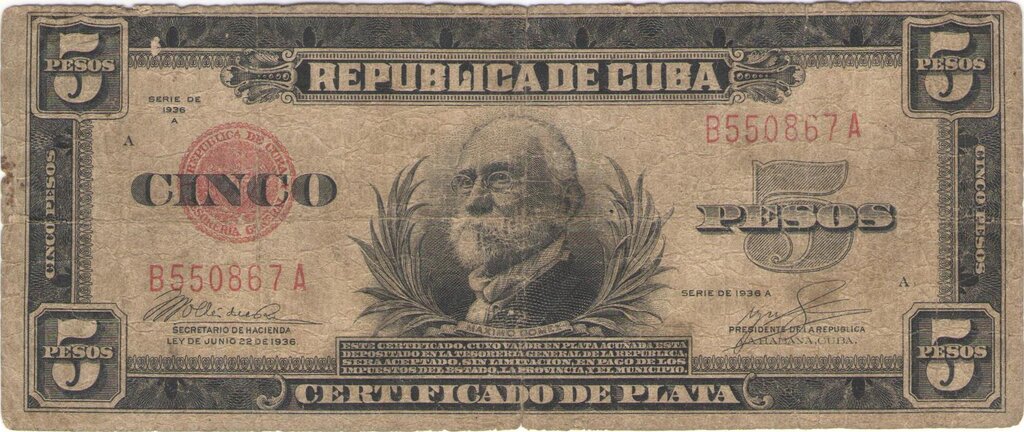 5 Pesos 1936 A