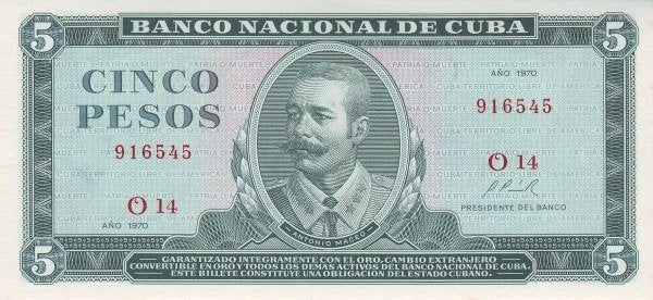 5 Pesos 1970