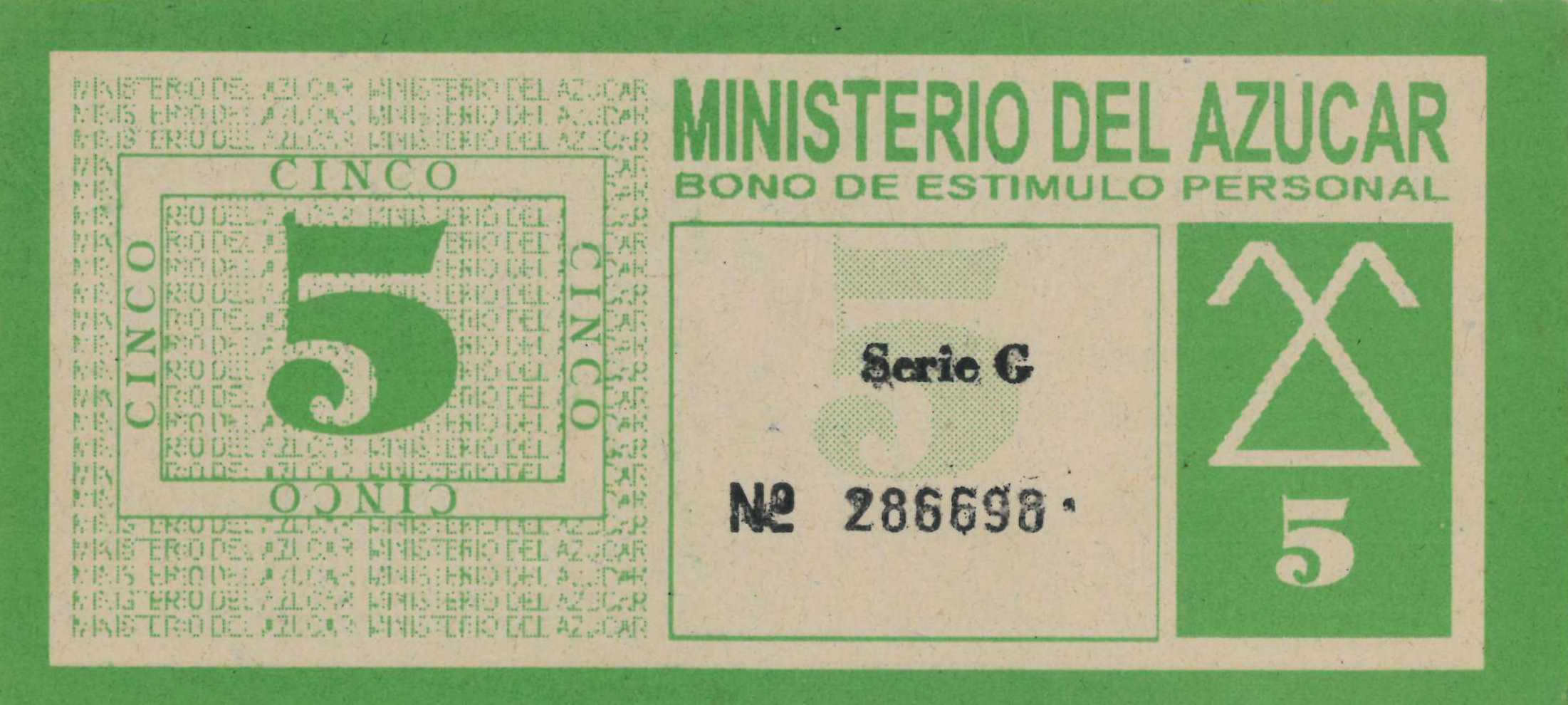 5 Pesos 1997-1998 MINAZ Bono de estimulo personal