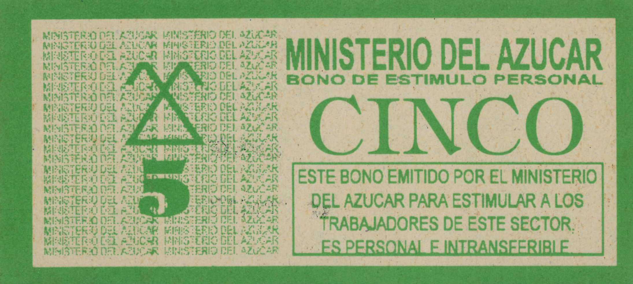 5 Pesos 1997-1998 MINAZ Bono de estimulo personal
