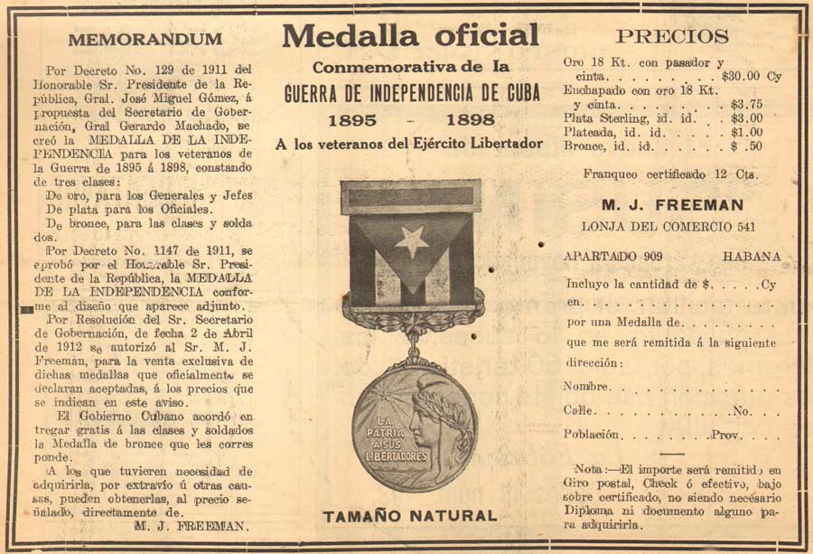 1911 Medalla de la Independencia