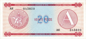 Serie A - 20 Pesos 1985 - Certificado de Divisa