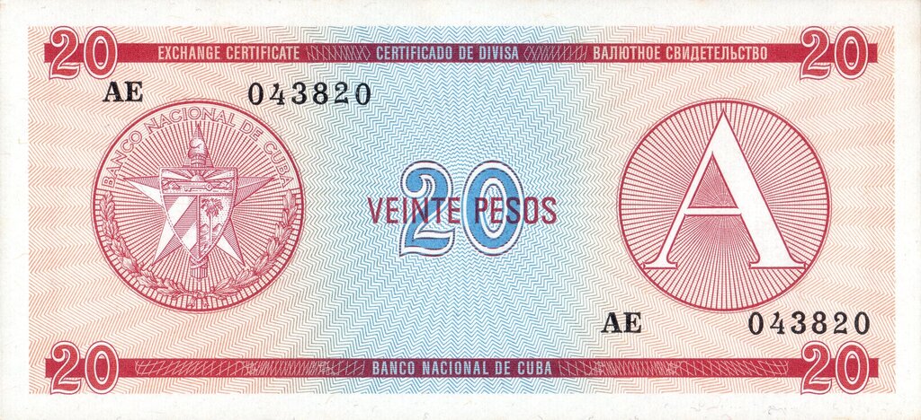 Serie A - 20 Pesos 1985 - Certificado de Divisa