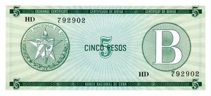 Serie B - 5 Pesos 1985 - Certificado de Divisa