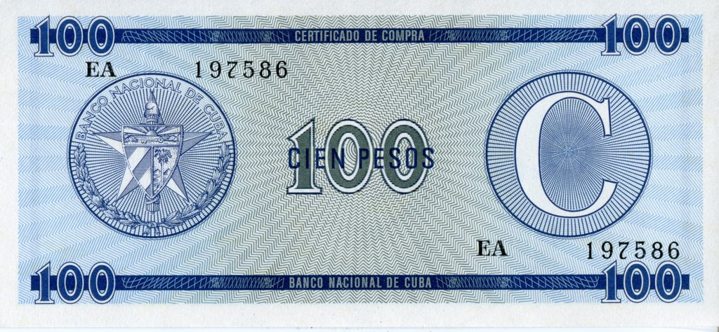 Serie C - 100 Pesos 1985 - Certificado de Divisa - Canto Fino EA