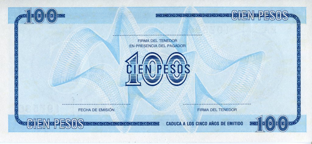Serie C - 100 Pesos 1985 - Certificado de Divisa - Canto Fino EA
