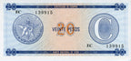 Serie C - 20 Pesos 1985 - Certificado de Divisa - Canto Fino EC
