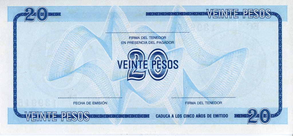 Serie C - 20 Pesos 1985 - Certificado de Divisa - Canto Fino EC