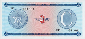 Serie C - 3 Pesos 1985 - Certificado de Divisa - Canto Fino EF