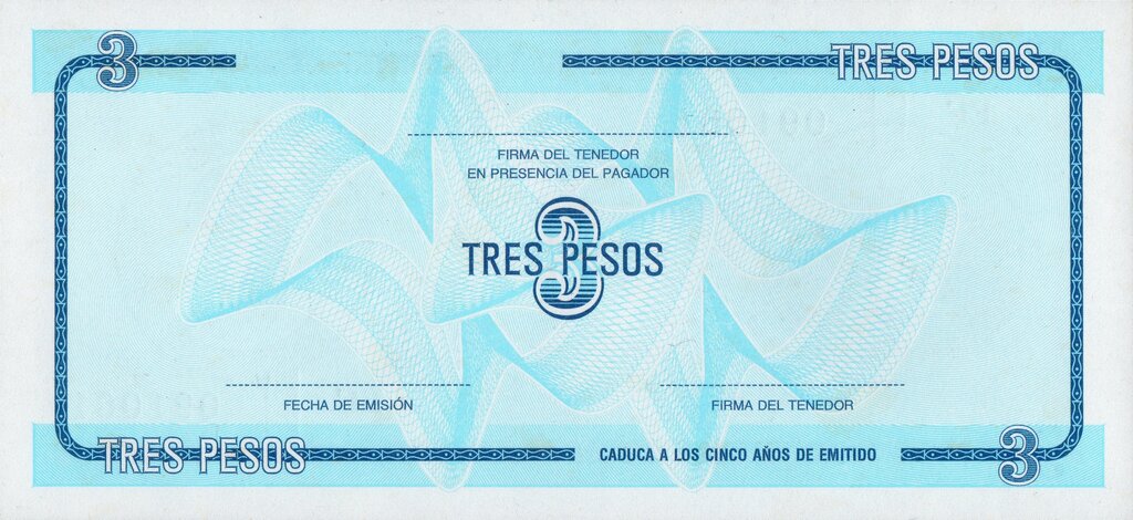 Serie C - 3 Pesos 1985 - Certificado de Divisa - Canto Fino EF