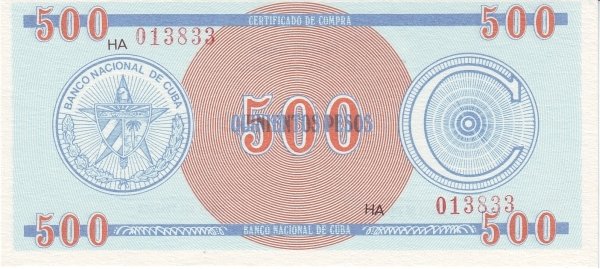 Serie C - 500 Pesos 1985 - Certificado de Divisa - Canto Ancho