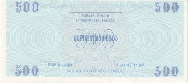 Serie C - 500 Pesos 1985 - Certificado de Divisa - Canto Ancho