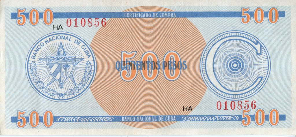 Serie C - 500 Pesos 1985 - Certificado de Divisa