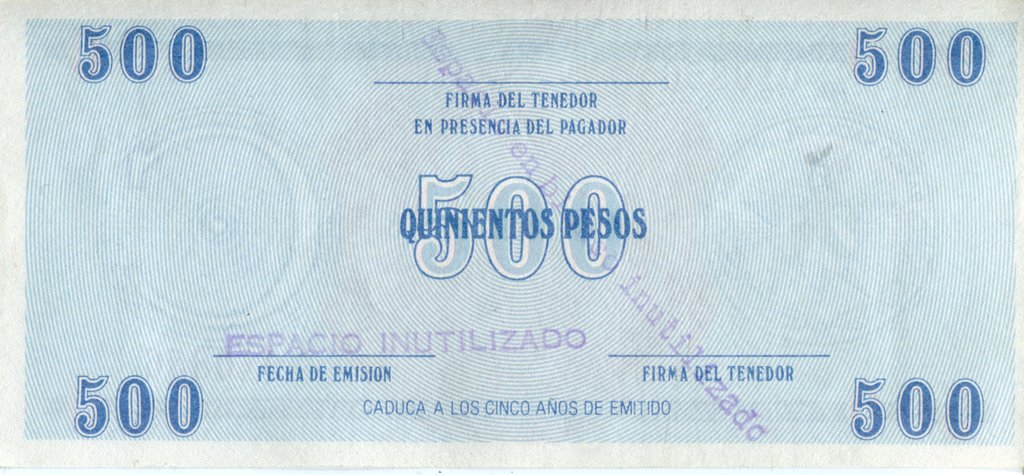 Serie C - 500 Pesos 1985 - Certificado de Divisa