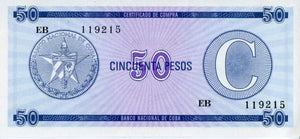 Serie C - 50 Pesos 1985 - Certificado de Divisa - Canto Fino EB