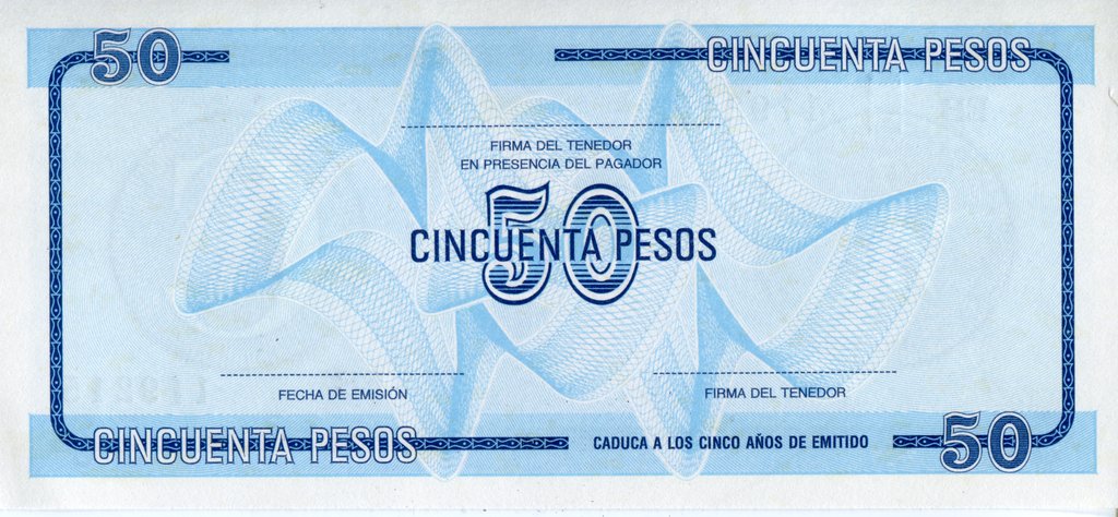 Serie C - 50 Pesos 1985 - Certificado de Divisa - Canto Fino EB