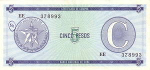 Serie C - 5 Pesos 1985 - Certificado de Divisa - Canto Fino EE