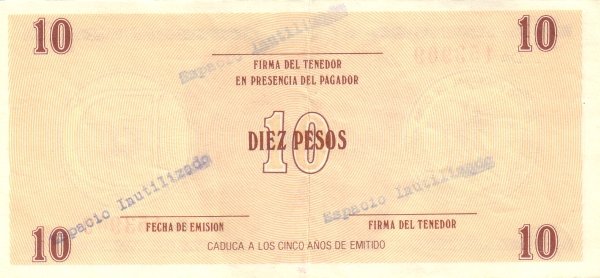 Serie D - 10 Pesos 1985 - Certificado de Divisa - Canto Ancho