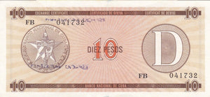 Serie D - 10 Pesos 1985 - Certificado de Divisa - Sello de Goma