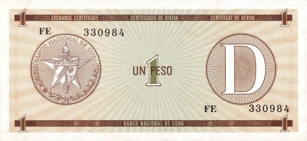 Serie D - 1 Peso 1985 - Certificado de Divisa - Canto Fino