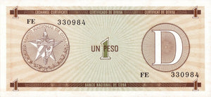 Serie D - 1 Peso 1985 - Certificado de Divisa - Canto Fino