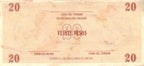 Serie D - 20 Pesos 1985 - Certificado de Divisa - Canto Ancho