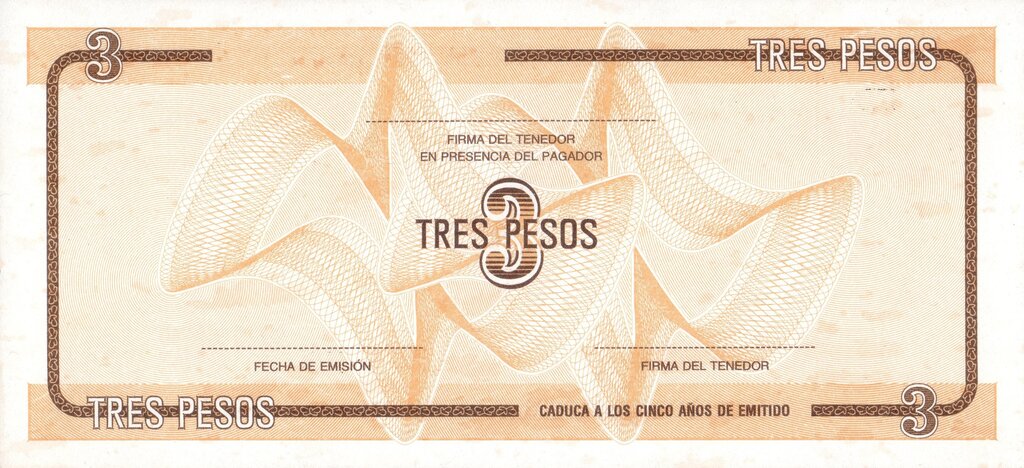 Serie D - 3 Pesos 1985 - Certificado de Divisa - Canto Fino