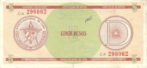 Serie D - 5 Pesos 1985 - Certificado de Divisa - Canto Ancho