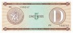 Serie D - 5 Pesos 1985 - Certificado de Divisa - Canto Fino